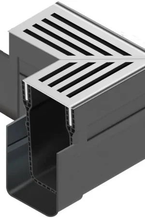 Gratis Verzending ACO Slimline hoekelement met aluminium rooster