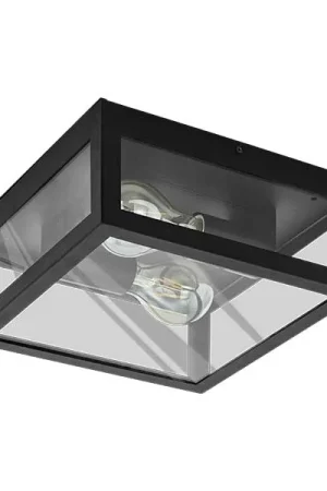 Merkproduct ALAMONTE plafondlamp 2xE27 zwart/glas