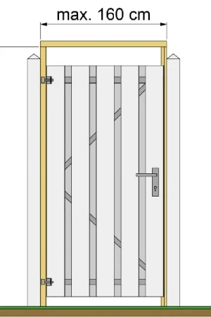 Tuindeurkozijn geschaafd grenen met aanslaglat, max. 160 cm breed Koop Online