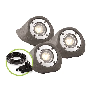 Garden Lights - Tuinspots Lapis set van 3 st. - Grijs Seizoensaanbieding