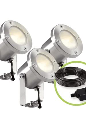 Garden Lights - Tuinspots Catalpa set van 3 st. - Zilverkleurig Gereduceerde Prijs