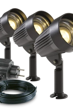 Garden Lights - Tuinspots Corvus set van 3 st. - Zwart Voordeelprijs