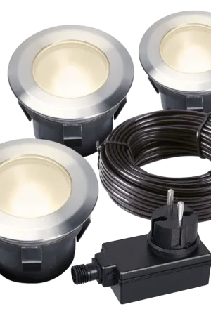 Finale Uitverkoop Garden Lights - Grondspot Larch set van 3 st. - Grijs