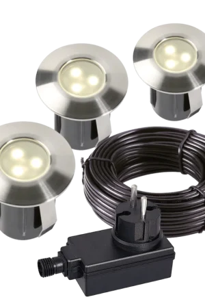 Garden Lights - Grondspot Birch set van 3 st. - Zilverkleurig Direct Beschikbaar