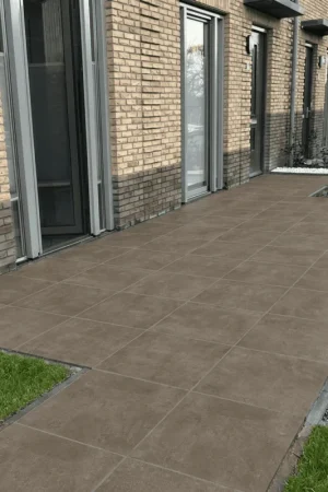 AANBIEDING- Keramische tuintegel Betonlook - 60x60x4,8 cm - Ibiza Carbon Beste Prijs