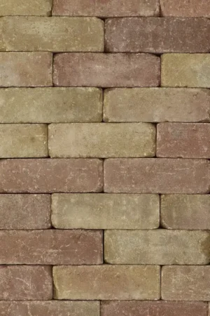 Tuinvisie getrommelde bestrating Metro 21x7x7 terrageel Op = Op