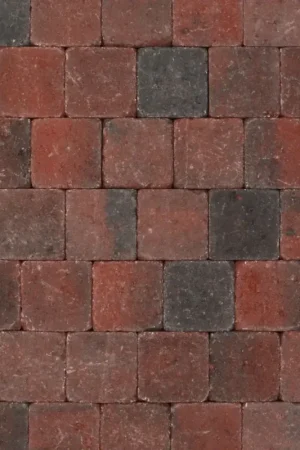 Tuinvisie Getrommelde bestrating Tambour 10x10x6 rood/zwart Betrouwbaar