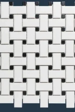 Veilige Betaling The Mosaic Factory Paris Basketwaeve White and Black Mat