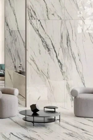 Beperkte Voorraad Supergres Purity of Marble Elite Green Calacatta LUX (glans) Rett.