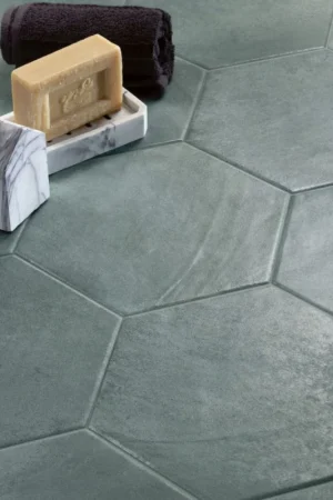 Veilige Betaling Elios Tropical Petrolio Hexagon Mat