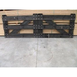 Steigerhouten hek zwart 1mtr(H) 4mtr(B) dubbel Direct Verzonden