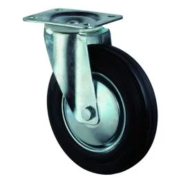 Zwenkwiel 80 mm rubber 50 kg Uitverkoop