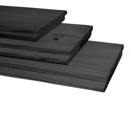 Actieprijs Dakbeschot Douglas Lariks Halfhouts Rabat Zwart 18x195x3000 mm