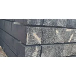 Betrouwbaar Douglas Lariks 100x100x3000mm paal zwart geïmpregneerd