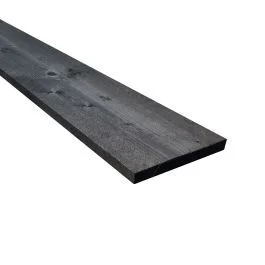 Vuren steigerplank zwart geïmpregneerd 30x195x2000mm Gecertificeerd