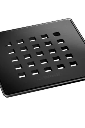 Wedi Fundo Afvoerrooster 5.1 Vierkant Massief Metallic Black Betrouwbaar