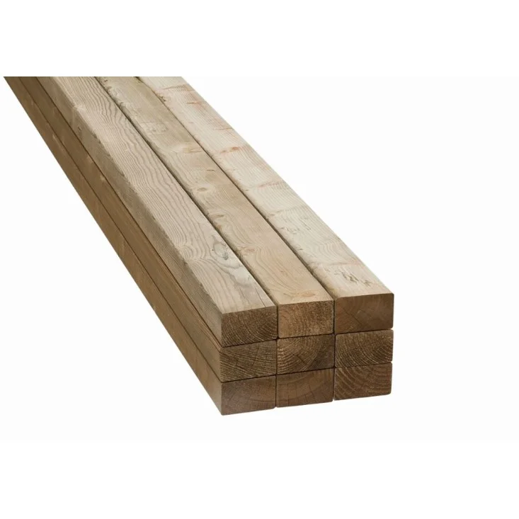 Vuren hout geïmpregneerd 75x75mm - Netto 70x70mm Betaalbaar