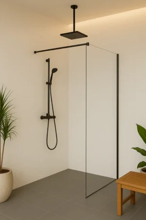 Wiesbaden Graffic Inloopdouche 10mm NANO Helder Glas / Mat Zwart Shop Nu