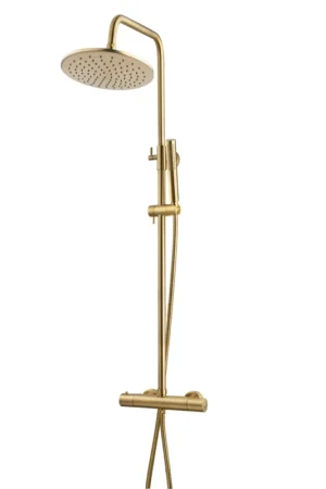 Wiesbaden Douchekraan Opbouwset Caral Geborsteld Messing Voordeelprijs