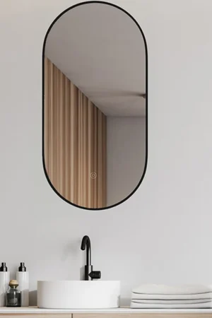 Wiesbaden Spiegel Nomi Ovaal 50x100cm - Led Gunmetal Finale Uitverkoop