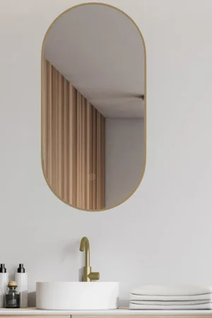 Wiesbaden Spiegel Nomi Ovaal 50x100cm - Led Messing Rechtstreeks Van De Fabrikant