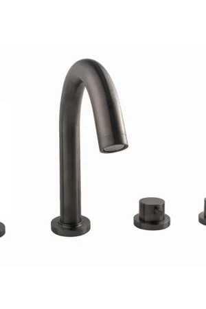 Wiesbaden Caral Badrand Afbouwset Thermostatisch – 4-gats Gunmetal Weekendaanbieding