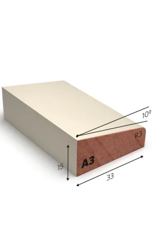 Voordeelprijs Hardhout glaslat a3 wit gegrond 15x33mm