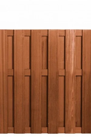 Tuinscherm bangkirai 15 planks 150x180cm Gecertificeerd