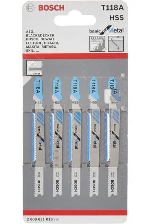 Bosch decoupeerzaagblad 92mm t118a blister 5 stuks Lage Prijs