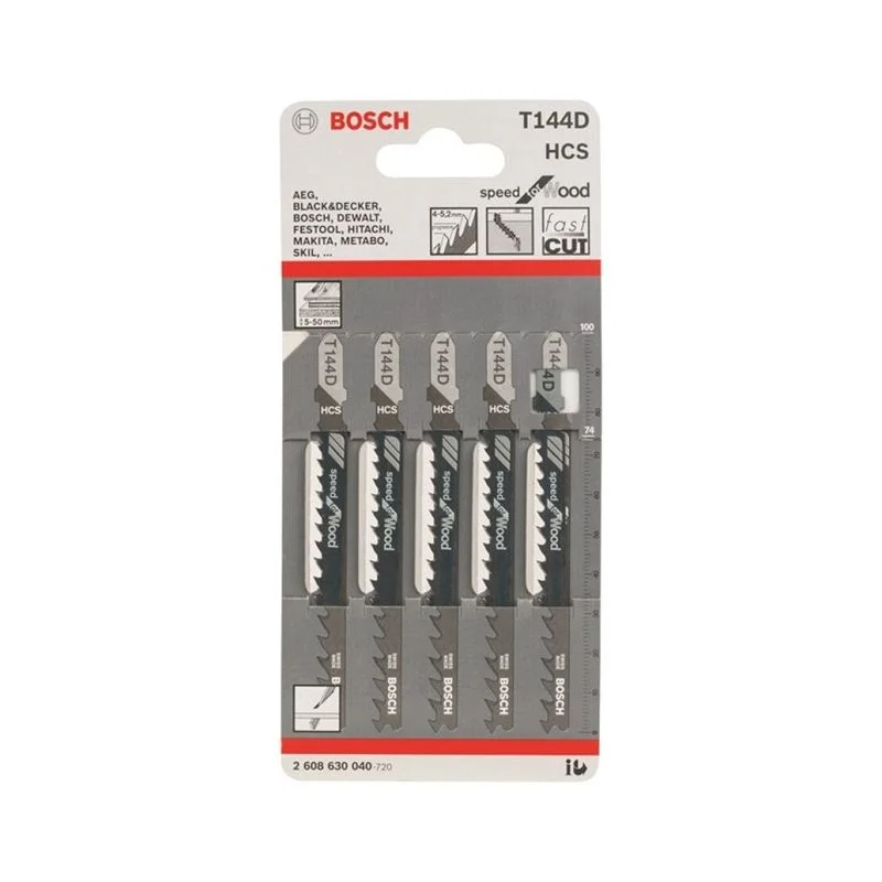 Bosch decoupeerzaagblad 100mm t144d blister 5 stuks Weekendaanbieding
