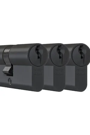 Speciale Aanbieding Dom profielcilinderset plura skg** 30/30 zwart set a 3 stuks gelijksluitend