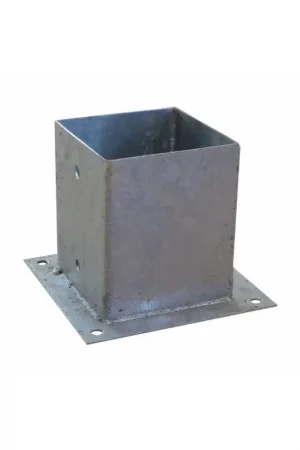 Paalhouder op plaat 91x91 mm Betrouwbaar