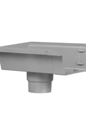 Bakgoot grijs einduitloop links 125mm Merkproduct