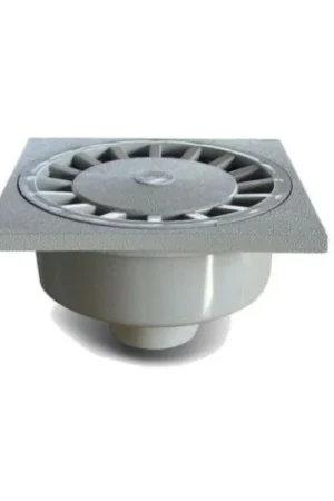 Vloerput grijs onderuitlaat 200x200x75mm Lage Kosten