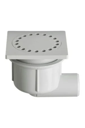 Doucheplug grijs abs 10x10cm zijuitlaat 40mm Uitverkoop