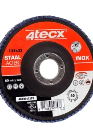 Beperkte Voorraad 4tecx vlaklamellenschijf 125x22.2mm korrel 60 Mega-line