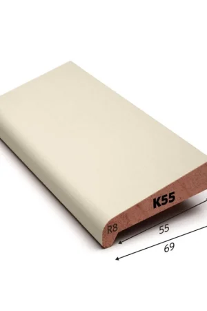 Voordeelprijs Hardhout neuslat k55 wit gegrond 18x70mm