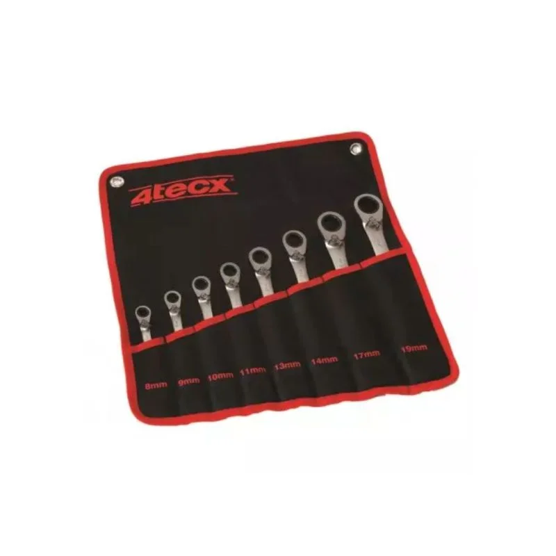 4tecx ring-steeksleutelset 8-19mm 8-delig Betrouwbaar