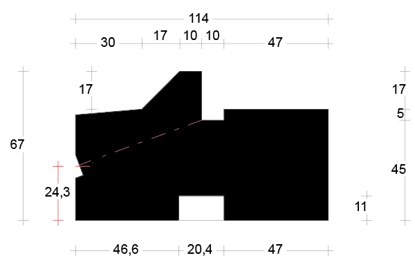 Tijdelijk Beschikbaar DTS kunststof onderdorpel 67x114x6000mm binnendraaiend - sponning 57mm | BOUWSUB