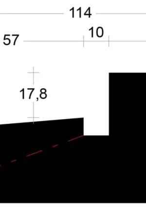 Aanbieding DTS kunststof onderdorpel 52x114x6000mm buitendraaiend - sponning 67mm - met vlakke dam VD17 | BOUWSUB