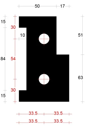 Bestel Nu DTS onderdorpel neut binnendraaiend - 67x114mm, sponning 51mm, links | BOUWSUB
