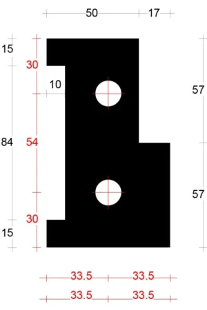 Betrouwbaar DTS onderdorpel neut binnendraaiend - 67x114mm, sponning 57mm, links | BOUWSUB