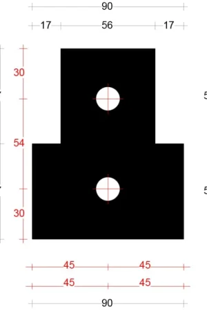Aanbieding DTS onderdorpel neut binnendraaiend - 90x114mm, sponning 57mm, tussenstijl | BOUWSUB