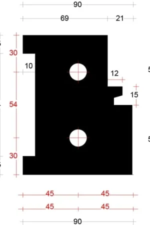 Voordeelprijs DTS onderdorpel neut binnendraaiend - 90x114mm, turbosponning 57mm, links | BOUWSUB