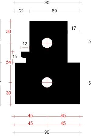 Beperkte Voorraad DTS onderdorpel neut binnendraaiend - 90x114mm, turbosponning 57mm, tussenstijl rechts | BOUWSUB