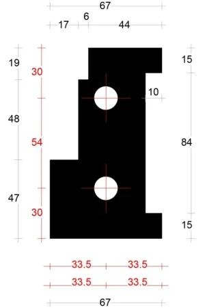 Actieprijs DTS onderdorpel neut binnendraaiend - 67x114mm, sponning 67mm, rechts - met voorsponning 6x19mm | BOUWSUB