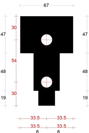 Beperkte Voorraad DTS onderdorpel neut buitendraaiend - 67x114mm, sponning 67mm, tussenstijl | BOUWSUB