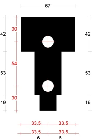 Actieprijs DTS onderdorpel neut buitendraaiend - 67x114mm, sponning 72mm, tussenstijl | BOUWSUB