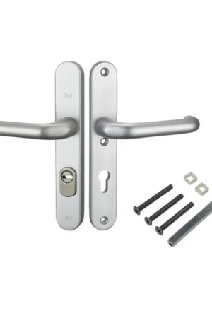 Veiligheidsbeslag ALU 40x246 afgerond PC55 met kerntrekbeveiliging kruk/kruk t.b.v. deurdikte: 36-59mm Hete Deal