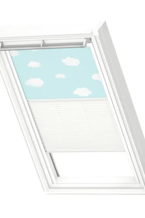 VELUX DFD Duo Verduisterend rolgordijn + plisse wit lijstwerk kids collectie Voordeelprijs